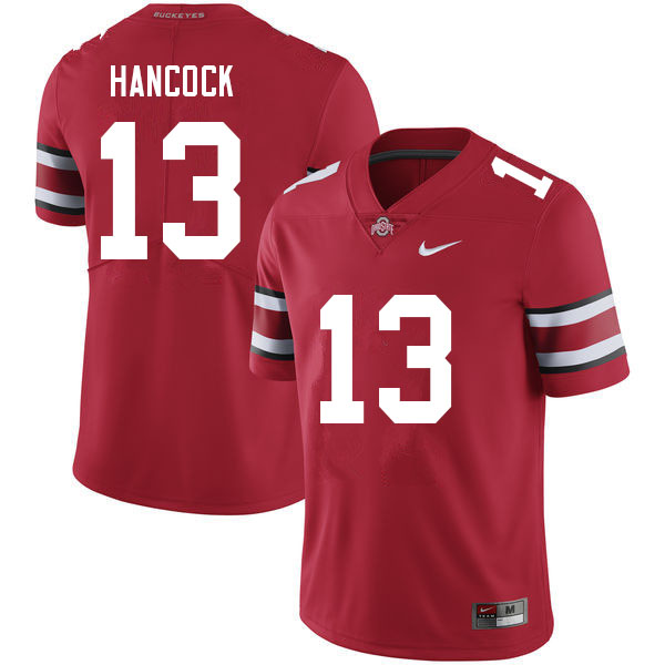 Ohio State Buckeyes #13 Jordan Hancock College Football Jerseys Sale-Red